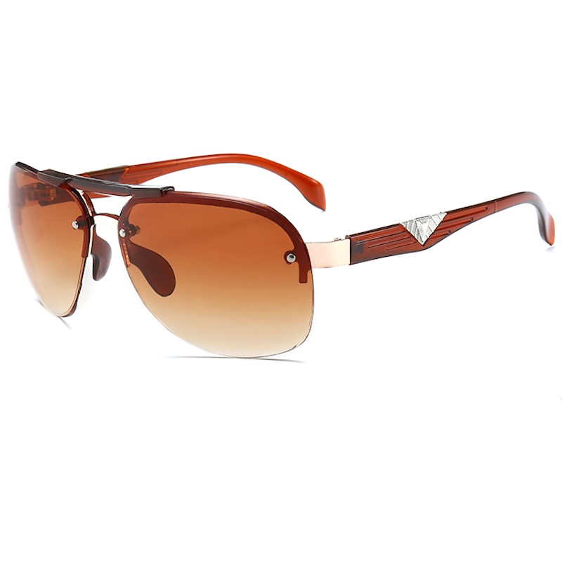 Pilot Sunglasses Men UV400 Vintage Punk Rimless Rectangle Square Classic Men Fashion Glasses Trendy Small Frame Sun Glasses Frameless Eyewear Steampun