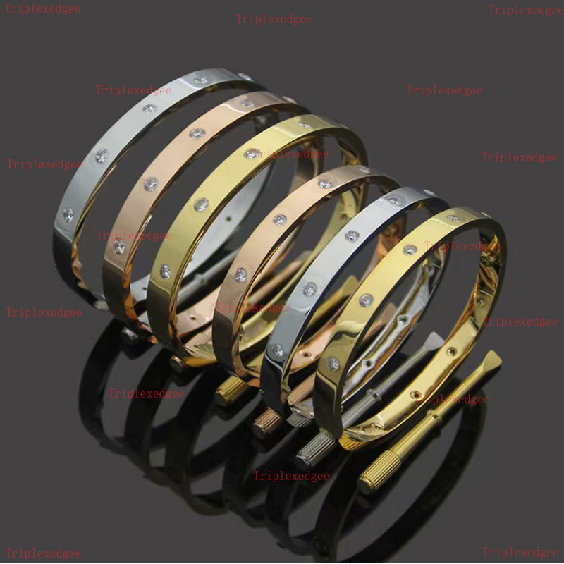 2024 New 10 Diamond Bracelet Classic brand unisex designer bracelet for women and men Electroplating 18K gold wedding bracelet jewelry gift
