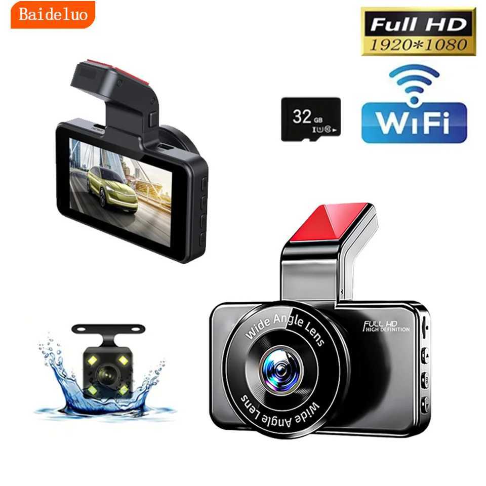 Car DVRs Hd dashcam wireless WiFi connects front and rear dual lens with reverse video car black box car DVR car surveillance camera H250206