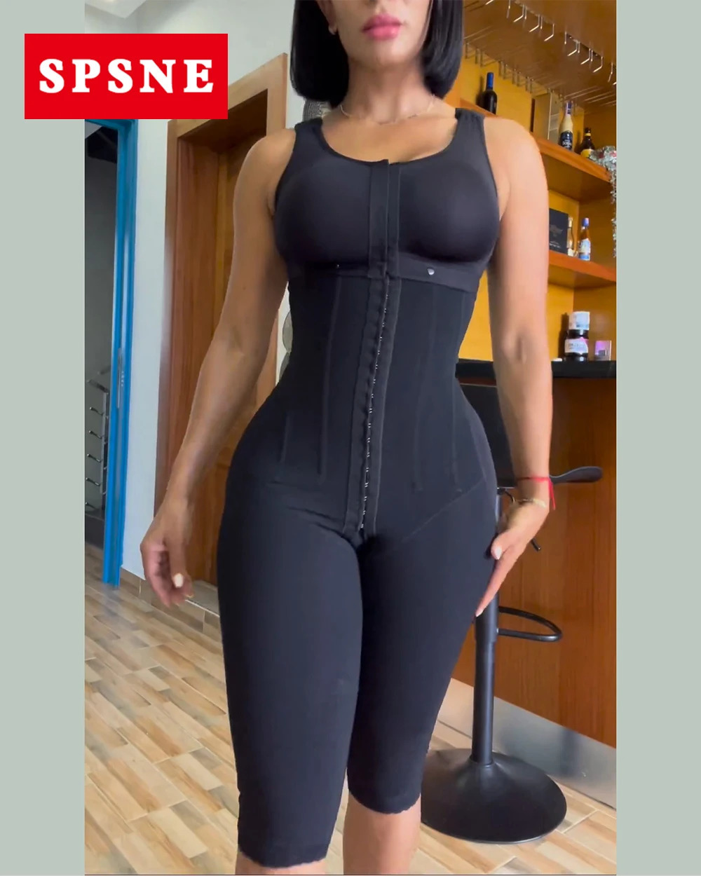 Full Body Tummy Control Faja Bust Wrap Button Mid-Length Shapewear Colombian Reducing And Shapers 241211