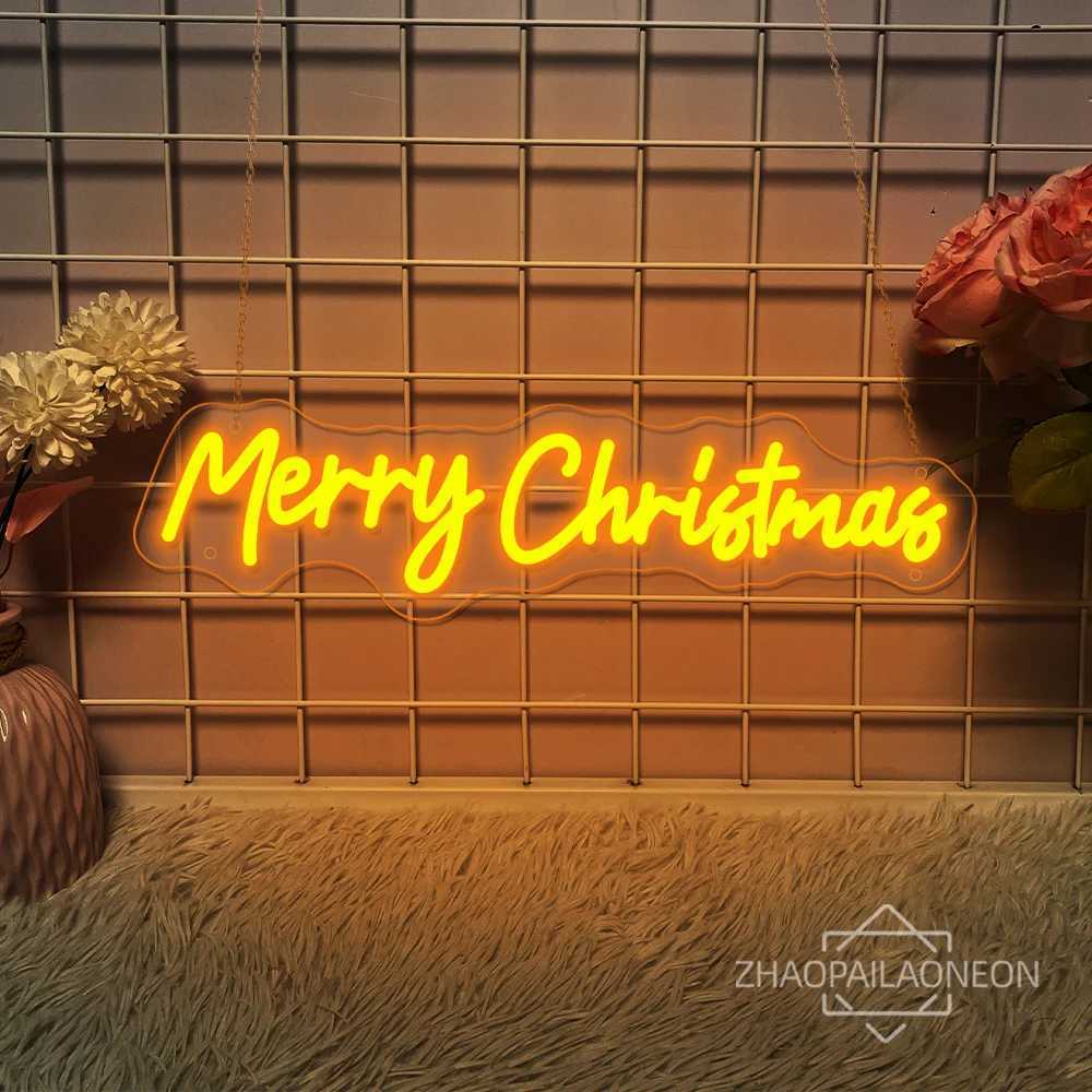 Christmas neon lights LED logo home room wall decoration Merry Christmas bedroom gift decoration neon lights Happy New Year neon lights USB X241210