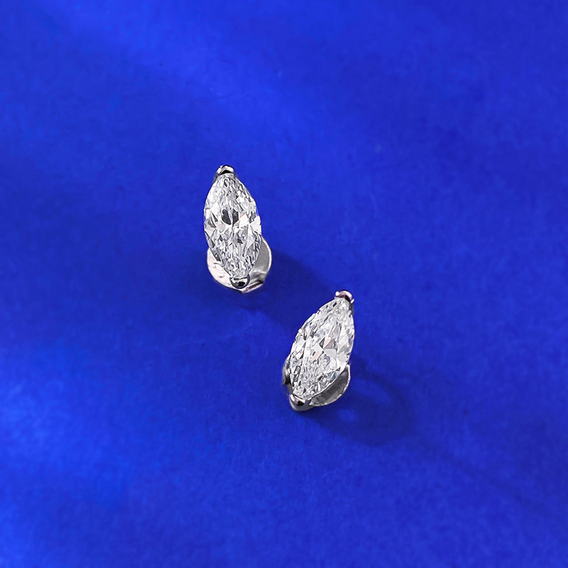 Choucong Ins Top Sell Stud Earrings Sweet Cute Simple Fine Jewelry Solitaire Soild 100% 925 Sterling Silver Marquise Moissanite Diamond Gorgeous Women