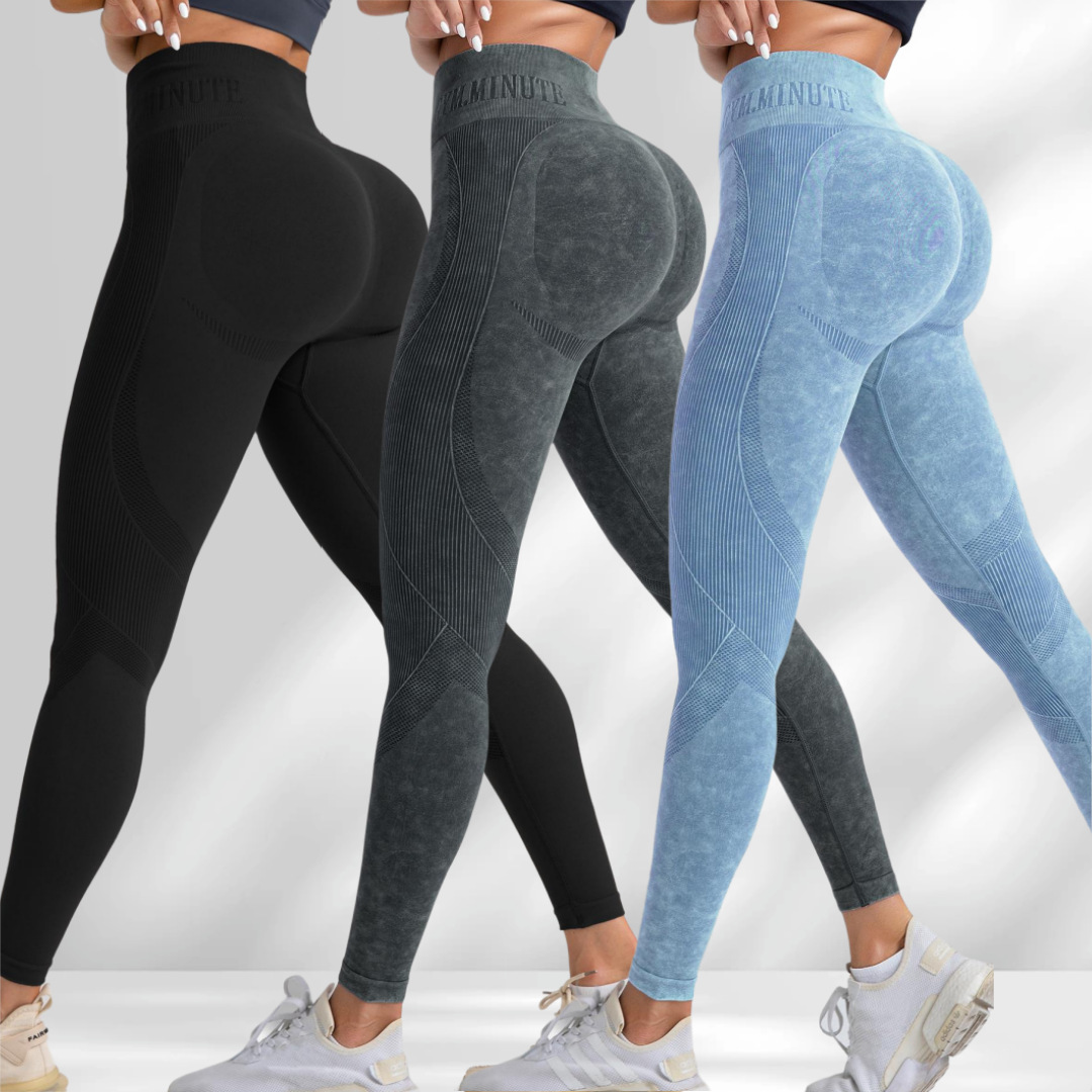 3pcs/set Waist Yoga Workout Set Solid Color Breathable High Waist Quick Dry Sports Yoga Women's Activewear