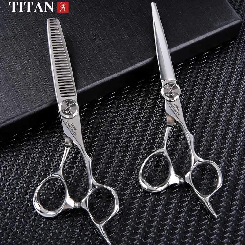 5.5/6.0/6.5/7.0 inch TITAN Professional Hairdresser Scissors Barber Scissors Hair Cutting Thinning Set Japan 440C Steel W250716