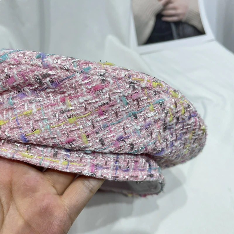 perfume pink berberis sweet and lovely tweed knitting artist hat fashionable French tourist Bud hat 241209