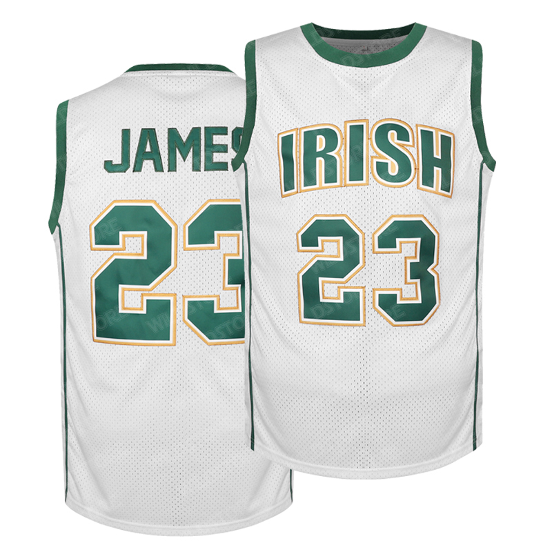 St. Vincent Mary High School Basketball Jerseys All Stitched White/Green/Yellow Men Sizes S-3XL