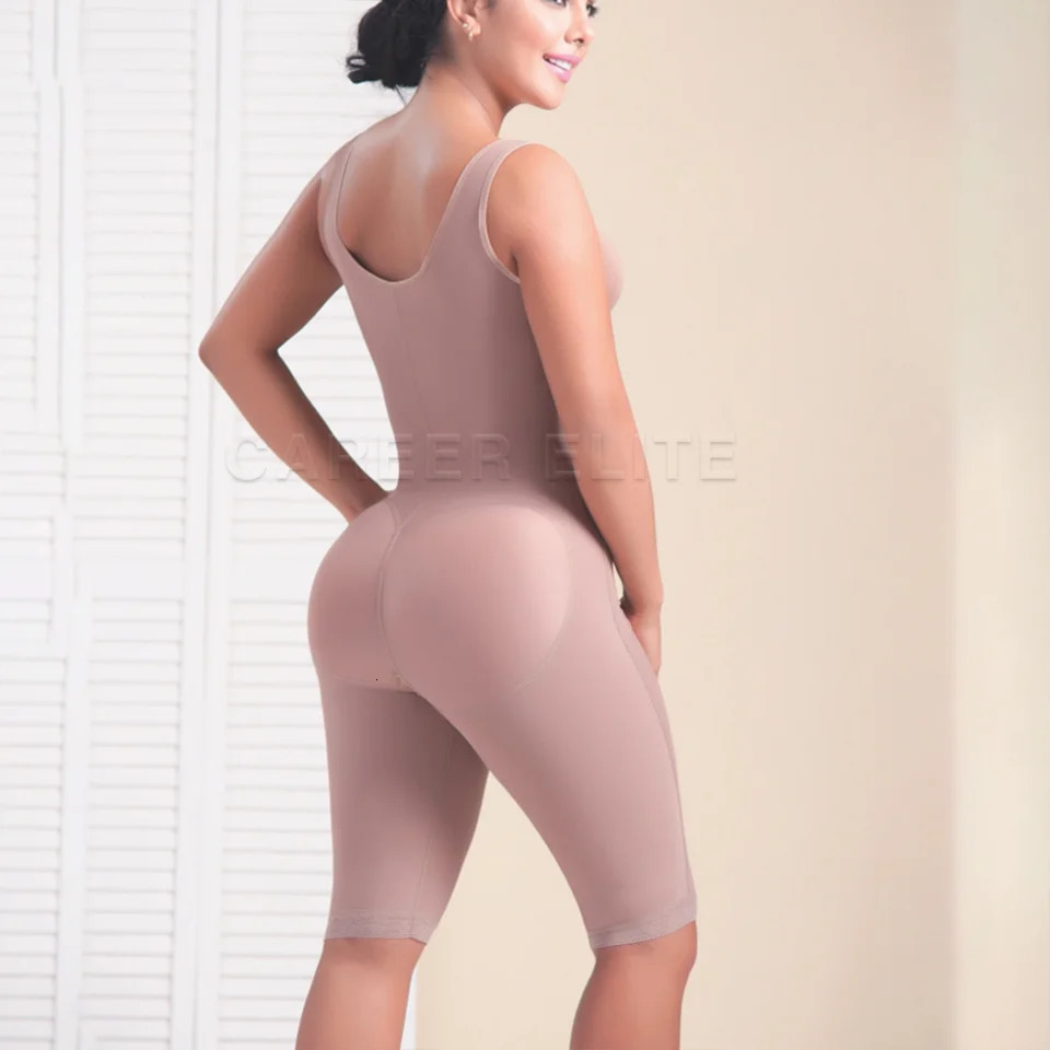 Colombian Shapewear Reducing and Shapers Abdominal Control Sleeveless knee Length Shorts Girdles for Women Slimming Butt Lifter 241211