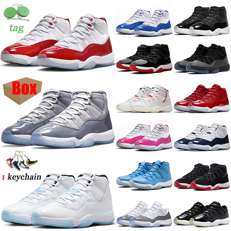 11s Basketball Shoes Big Size 13 Men Women Cherry 11 Cool Grey XI Cement Grey Pink Cap and Gown Gamma Blue Space Jam Low Desginer Sneakers Trainers