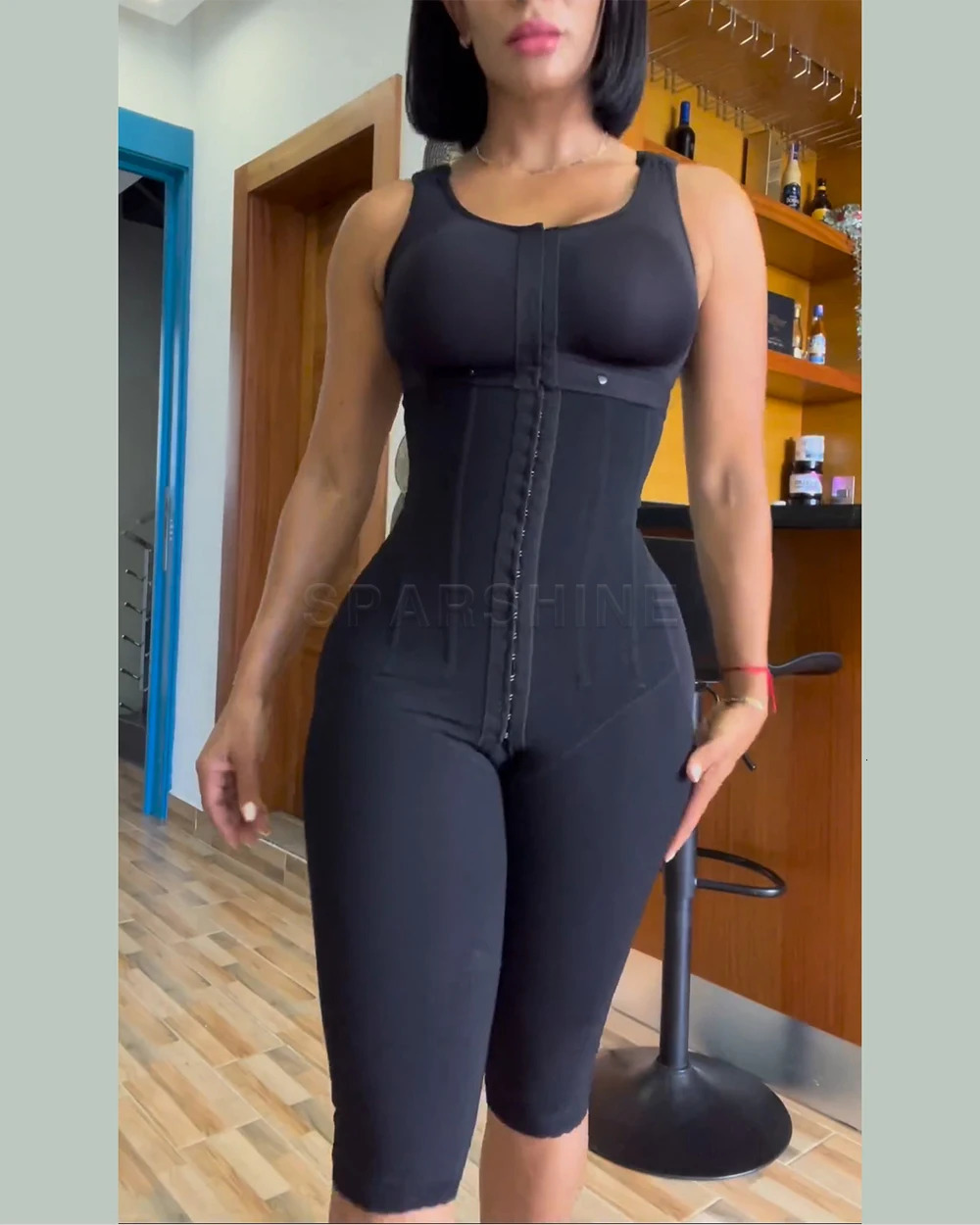Full Body Tummy Control Faja Bust Wrap Button Mid-Length Shapewear Colombian Reducing And Shapers 241211