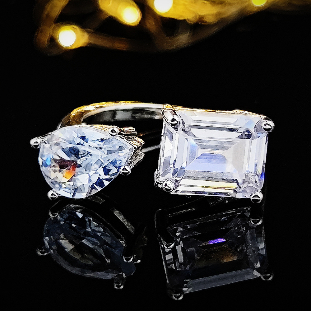 2025 Handmade Wedding Rings Simple Fashion Jewelry 925 Sterling Silver Water Drop 5A Cubic Designer Zircon CZ Diamond Eternity Women Wedding Bridal Op