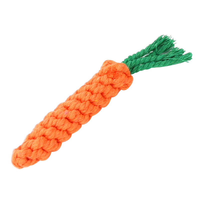 Long Lasting Natural Fiber Bite Ropes for Dogs Featuring a Cozy Carrot Shape