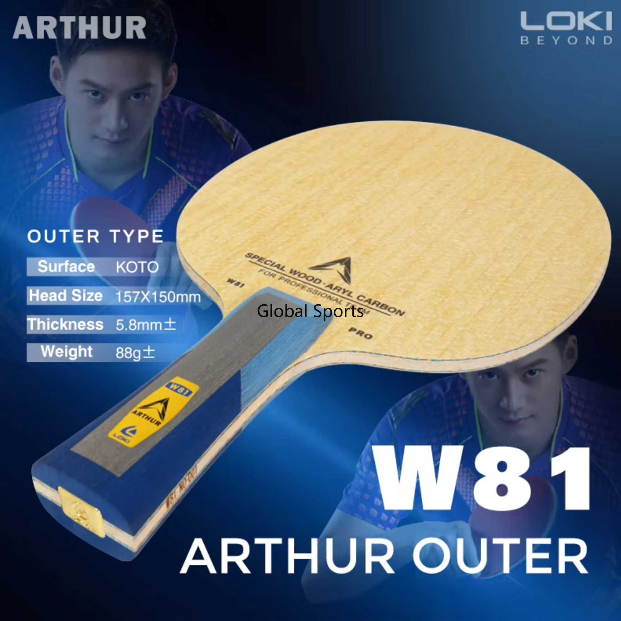 Original LOKI Arthur W81 ALC label tennis blade brand new W81 external ping-pong blade W241210