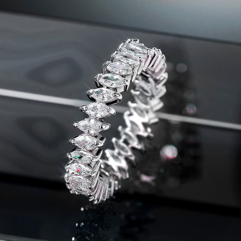 s Sier Cubic Zirconia Ring for Women Engagement Band Wedding Party Gift Size 6-10