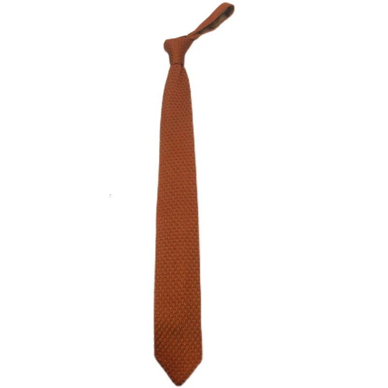 Fashion Solid Color Neckties For Men Women Casual Knitted Neck Ties 7cm Width Brown Orange Tie Daily Wear JK Accessories Cravat 241211