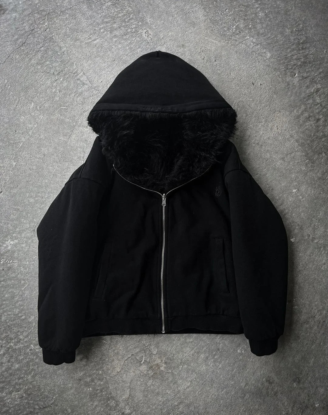 Fashion reversible loose plush black fully matched hooded sweatshirt for mens casual winter jacket cotton jacket essential item 241209