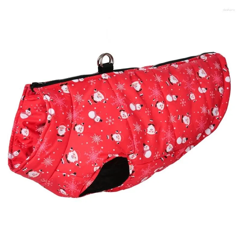 Dog Apparel Christmas Pet Vest Warm Elk Santa Claus Jackets Xmas Waterproof Printed Jacket Coat Winter Puppy Medium Clothes HF40
