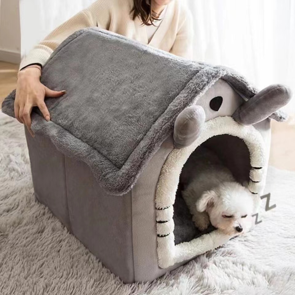 Pet Cave Donut Bed for Cats & Small Dogs - Soft Wool Nest sense of security dog house four seasons medium dog