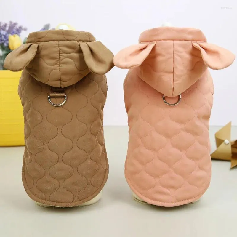Dog Apparel Pet Hoodie Cotton Cute Fleece Lined Button Closure Two-legged Keep Warm Small Cold Weather Coat Ropa Para Perros HF39
