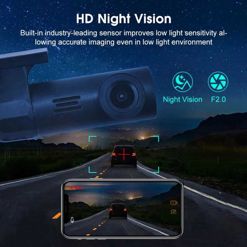 Car DVRs APP HD1080P Wifi USB MINI smart car connected to power DVR Dash camera night vision video recorder car dvr H250206