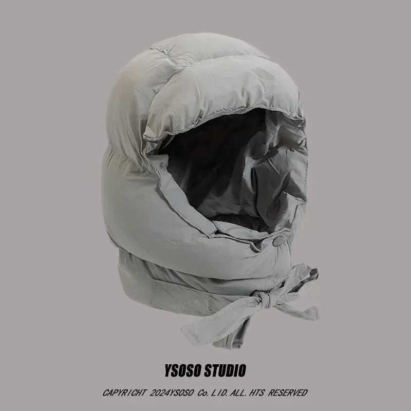 Autumn Winter Down Cotton Warm Lei Feng Hat Ear Protector Riding Electric Vehicle Cold Proof Velvet Thickened Ski Bomber CX241210