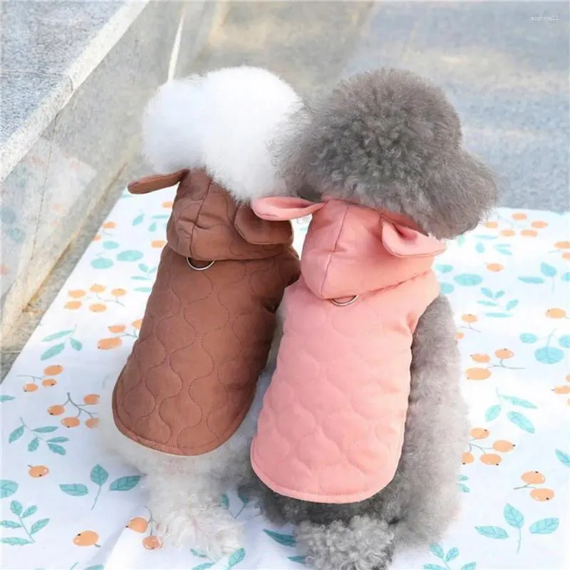 Dog Apparel Pet Hoodie Cotton Cute Fleece Lined Button Closure Two-legged Keep Warm Small Cold Weather Coat Ropa Para Perros HF39