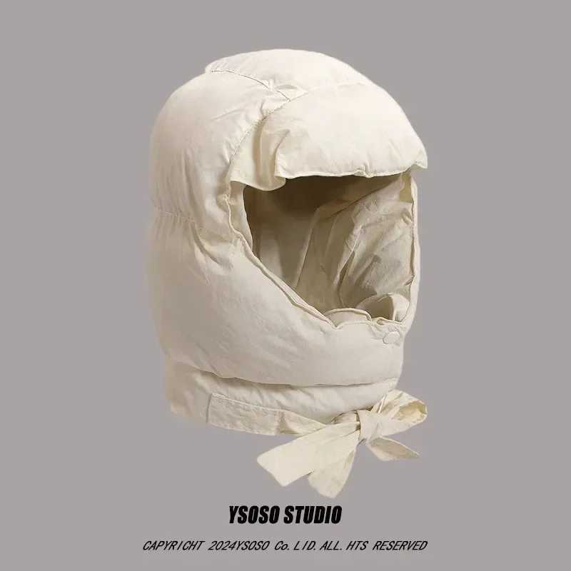 Autumn Winter Down Cotton Warm Lei Feng Hat Ear Protector Riding Electric Vehicle Cold Proof Velvet Thickened Ski Bomber CX241210