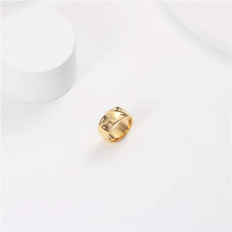 SOMMAR Fashion 18KGP Gold plated Lady ring Irregular textured ring with concave and convex patterns opal 241211