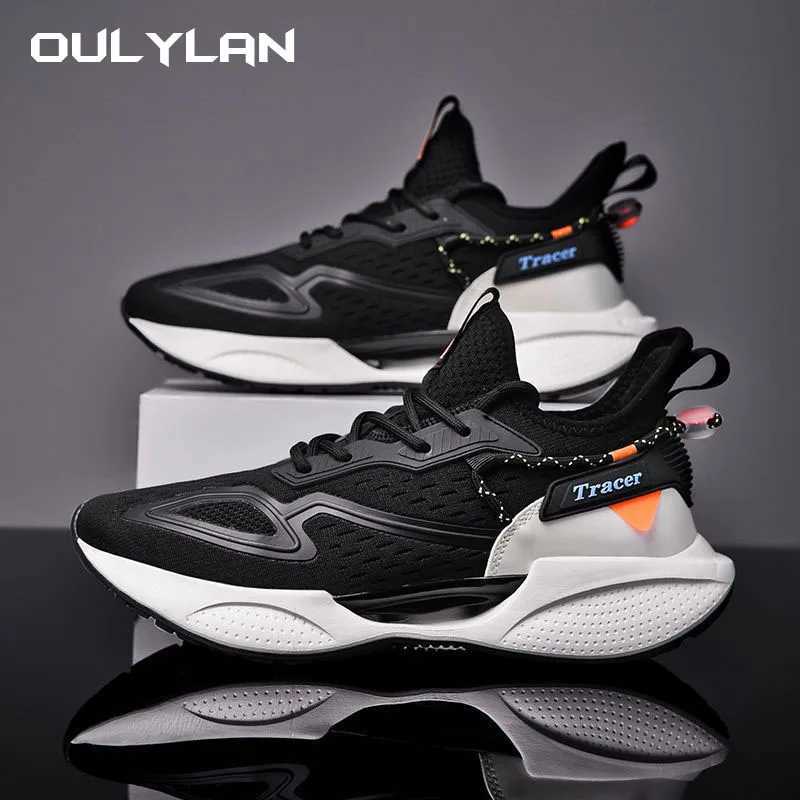 New Casual Sports SShoes Mens Mesh Breathable Soft Sole Running Shoes Korean Version Fashionable Coconut Shoes Z250326