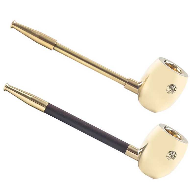 Kuye Brass Thickened Smoke Pipe Straight Through Type Without Filter Device Non Removable And Portable Popeye ShapeXJ241211