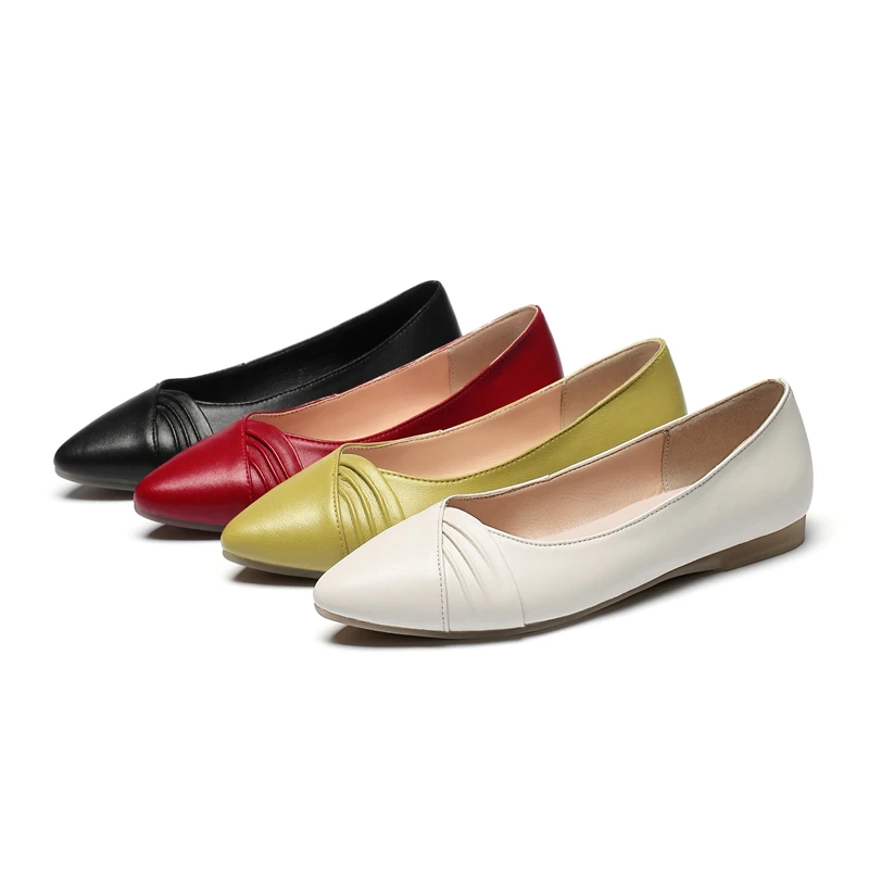 Women Shoes Casual Genuine Leather Spring Soft-soled Lightweight Mother Shoes Large Size Flat Shoes for Ladies