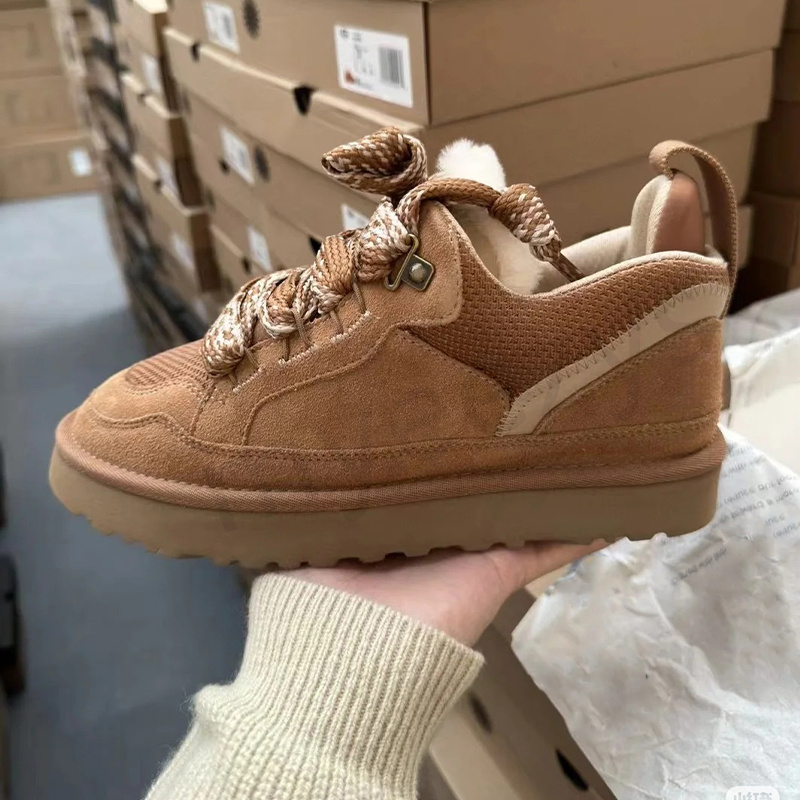 Designer Lowmel Trainers Casual Shoes Sneakers Womens Baskets Sand Wool Sheepskin Winter Canvas Cold Genuine Leather Suede Runner Fall Size 35-42