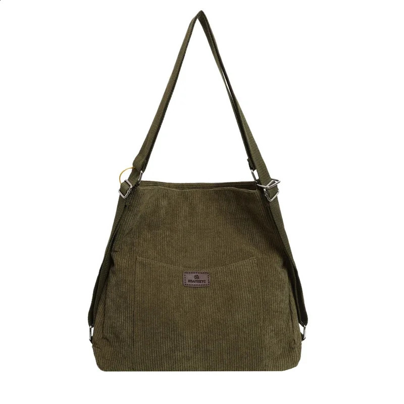 Corduroy Sewing Thread Shoulder Bags Large Capacity Crossbody Bags for Women Zipper Solid Bolso De Hombro 241210