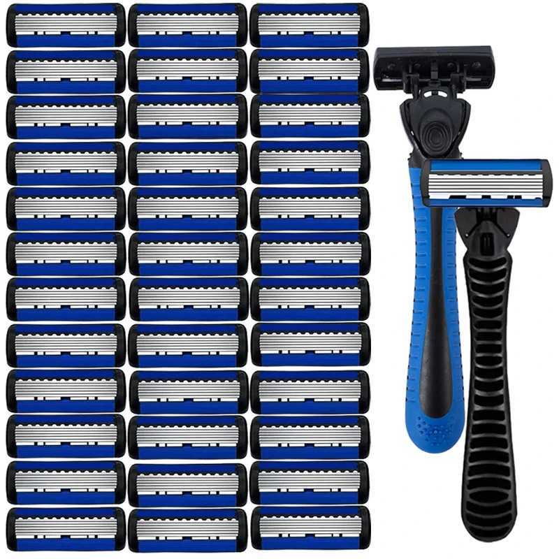 6-layer razor blades mens stainless steel blades classic washed razor blades sharp blades for cleaning shapes W241211