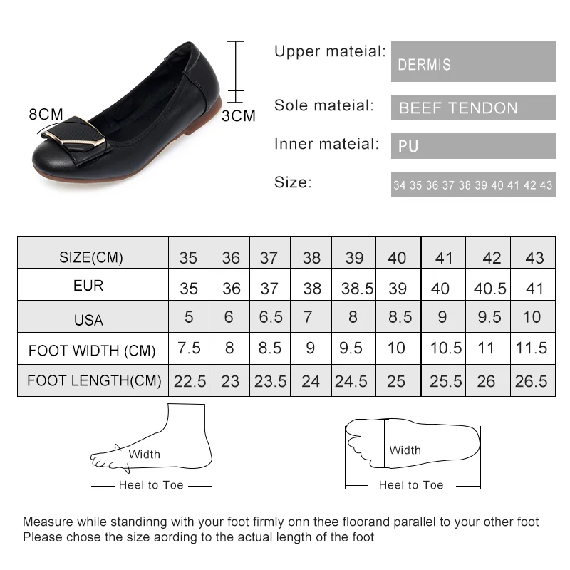 AIYUQI Women Beanie Shoes Fall Genuine Leather Flat Casual Shoes Women Round Toe Large Size Non-slip Mom Shoes