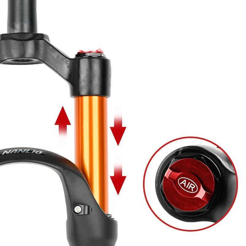 Bike Forks Bicycle front fork 26 27.5 29 inch Magnesium alloy Air pressure Shock absorption Suspension Disc Brake Manual Remote MTB Fork S2412114