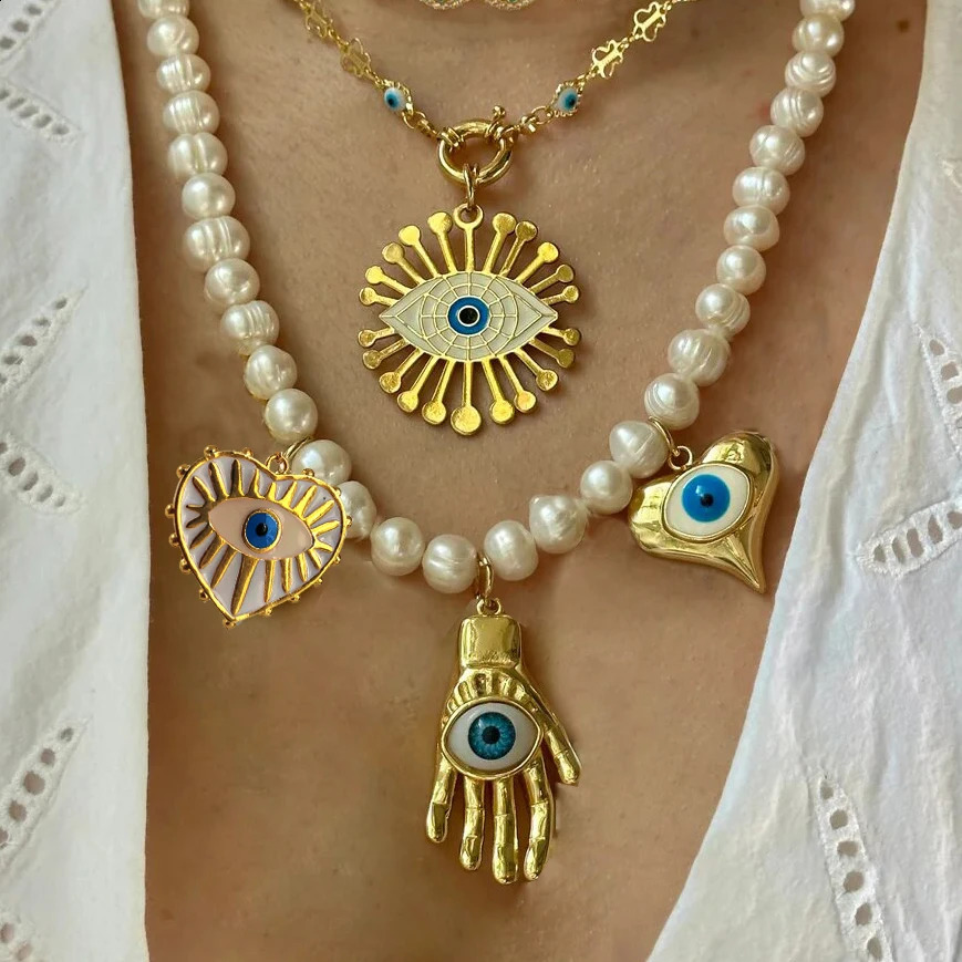 chunky Style Fashion Jewelry Pearl Beads Necklace Trendy Copper Choker for Women Weddings Gifts Large Resin Cherry Pendant 241211