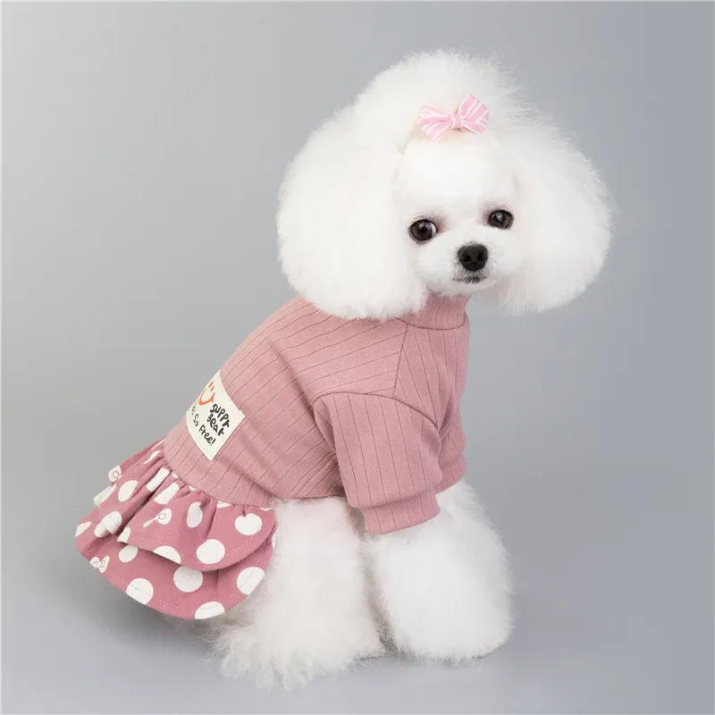 Dog Apparel Designer Clothes Dress Luxury Summer T-Shirt For Dogs Clothing Chihuahua Pug York Pomeranian Pet Vest Skirt HF50