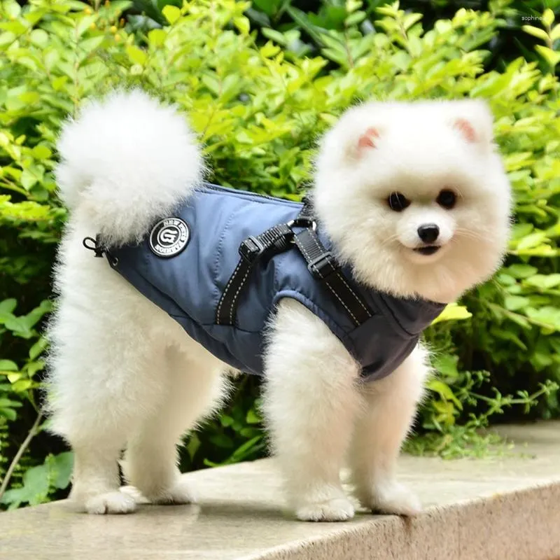 Dog Apparel Winter Pet Vest Jacket Clothes Warm Soft XS-XXL Down With Harness For Small Medium Large Dogs Chihuahua Clothing HF47