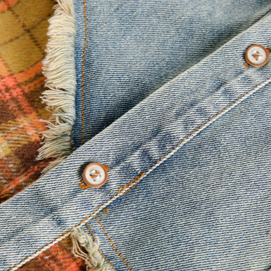 european and american style denim patchwork contrasting loose long sleeved shirt for men and women trendy and cool high street hiphop versatile casual