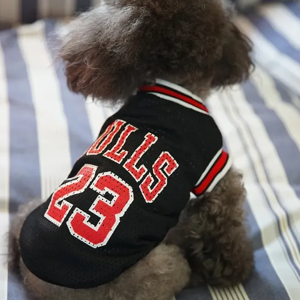 Designer Pet Clothes Dog Clothes Sports Dog Vests Mesh Pet Dog Basketball Team Uniform Shirts for Chihuahua size XXS-L Pet Products HF48