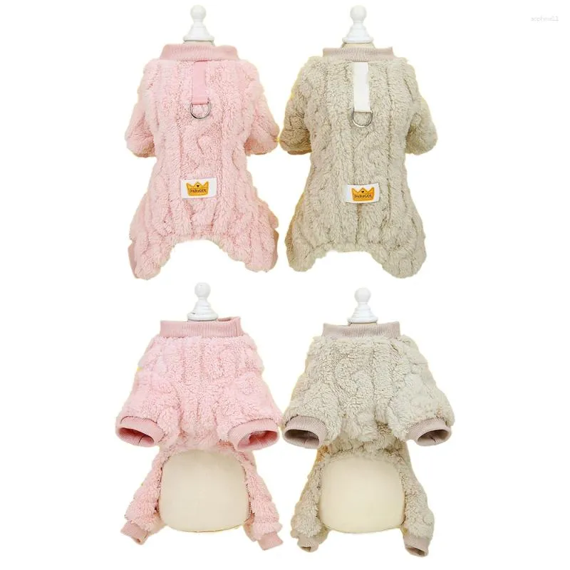 Dog Apparel Coral Fleece Overalls Autumn Warm Puppy Jumpsuit Winter Boy Clothes For Small Dogs Pet Costume Chihuahua Yorkie Pajamas HF57
