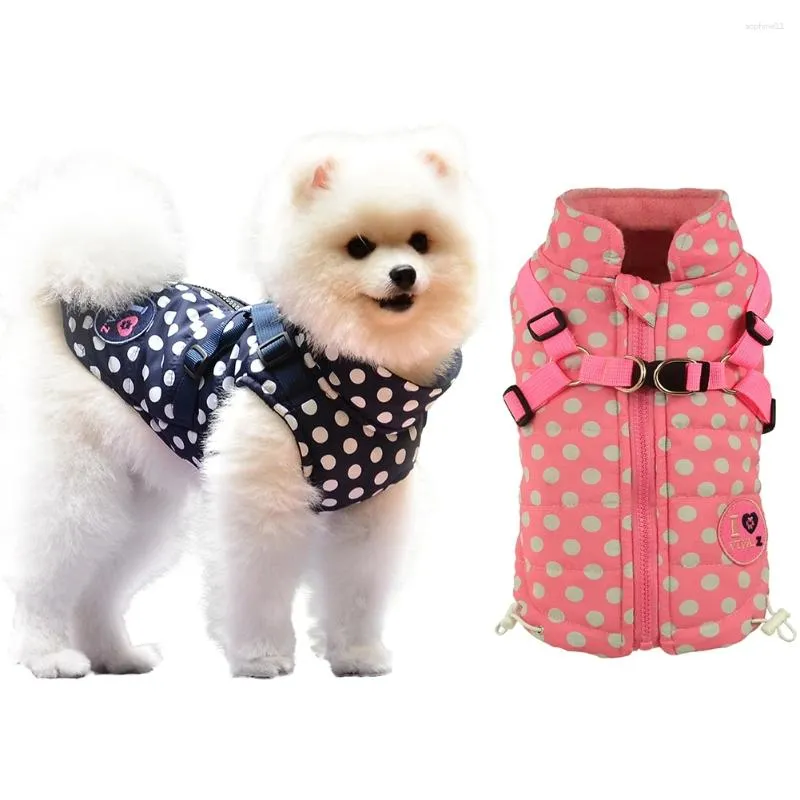 Dog Apparel Winter Pet Vest Jacket Clothes Warm Soft XS-XXL Down With Harness For Small Medium Large Dogs Chihuahua Clothing HF47