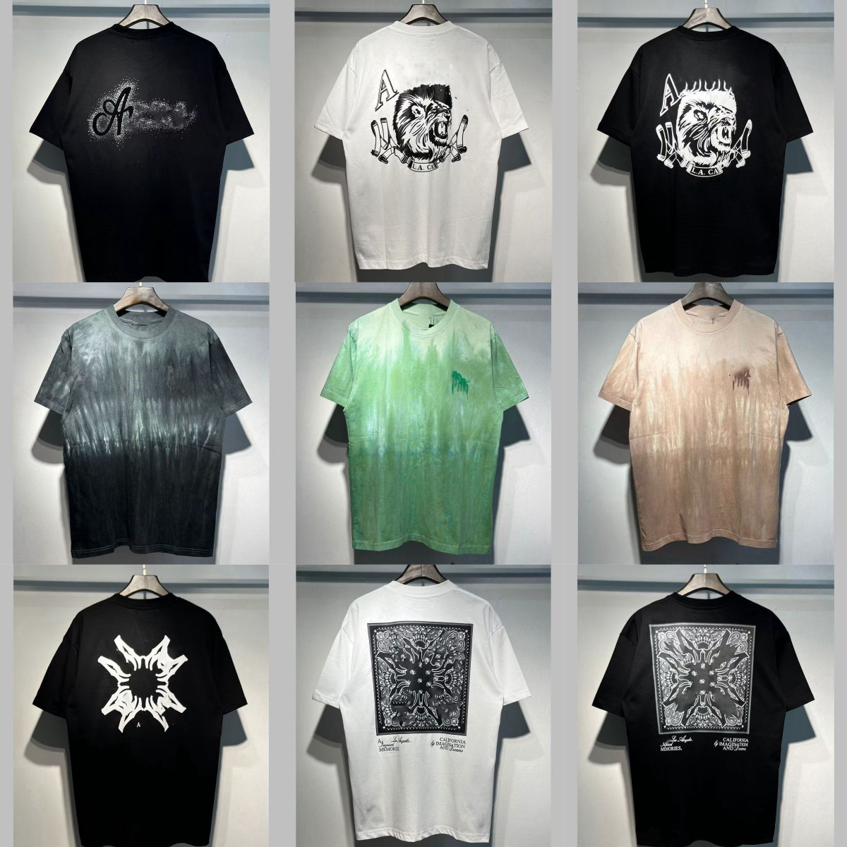 Shirts Designer Women Men Amiriiedshirts High-Quality Printed Shirts Top Quality Cotton Casual T shirts Short Sleeve Luxury Hip Hop Streetwear TShirts US size S-XL