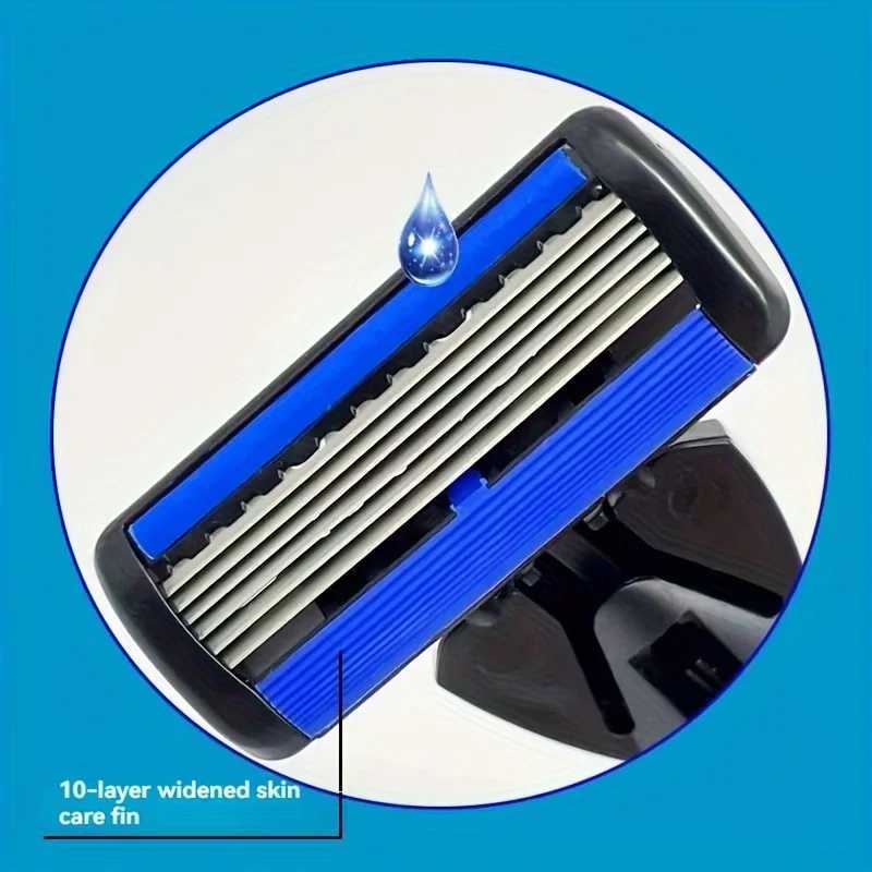 6-layer razor blades mens stainless steel blades classic washed razor blades sharp blades for cleaning shapes W241211