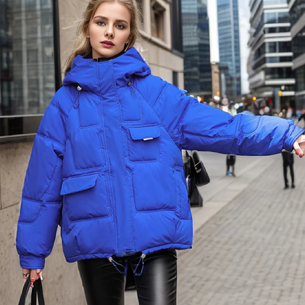 Mia Muse WomenS Down Jacket Winter Simple Long Sleeve Round-Neck Casual Warm Thick Down Jacket 241210