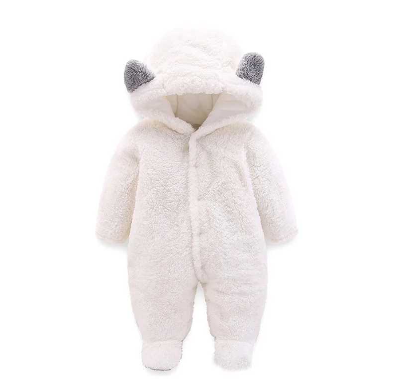 RAISE New Autumn Winter Newborn Boy Romper Hooded Thick Warm Baby Girls Furry Jumpsuit Baby Wool Set Preschool Boys Coat M241211