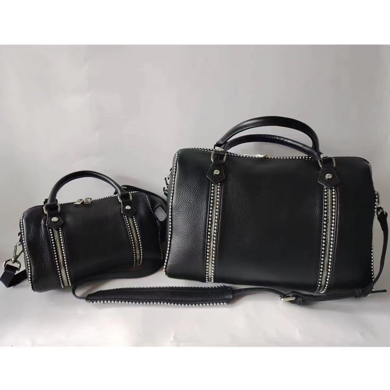 Women's Bags Genuine Leather Women Niche Brand Design New High Quality Fashion Handbag Light Casual Boston Mini Wrist Bag