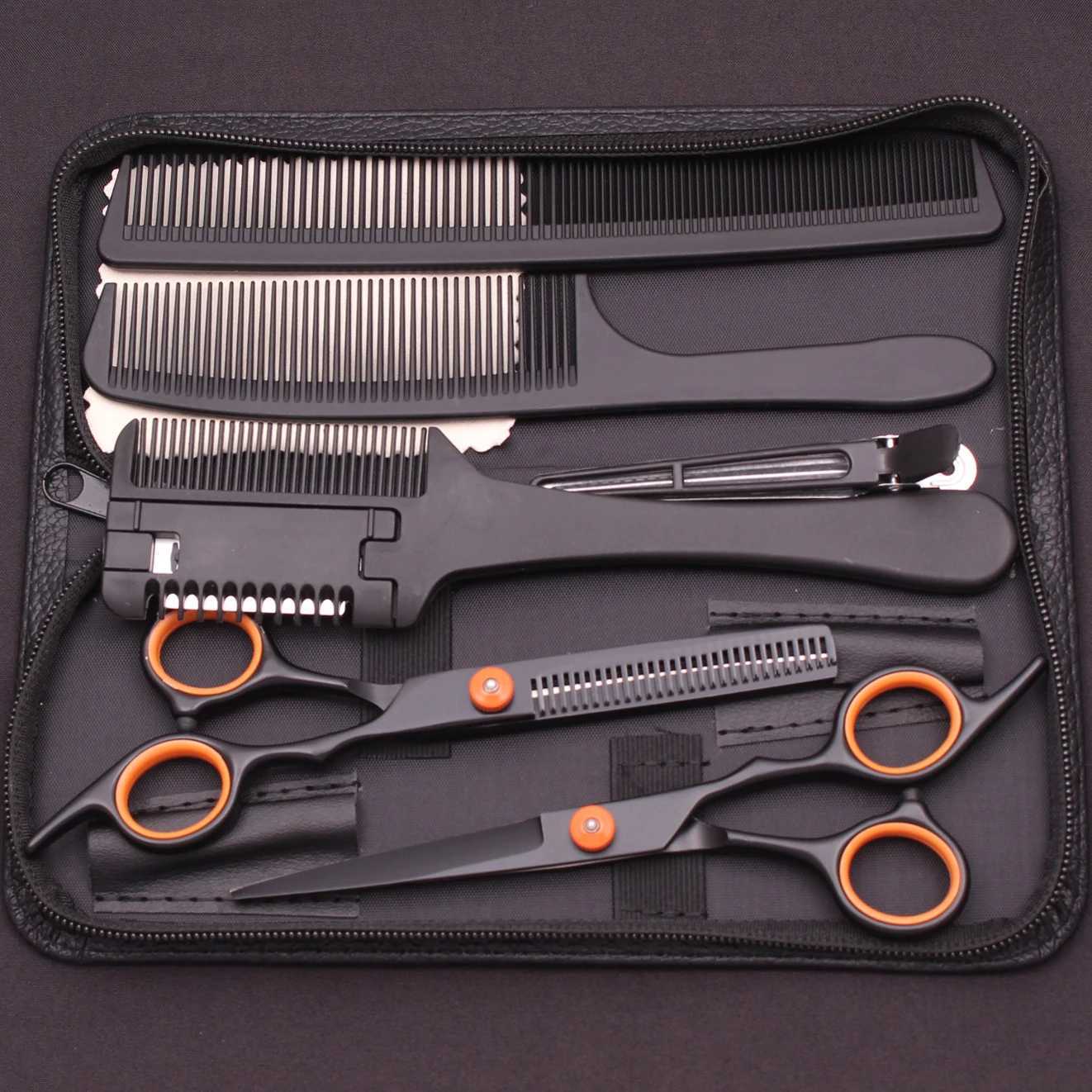 6.0-inch Stainless Steel Scissor Hair Clipper Thin Hair Comb Shaver Set Salon Barber and Home Delivery C1001 W241211