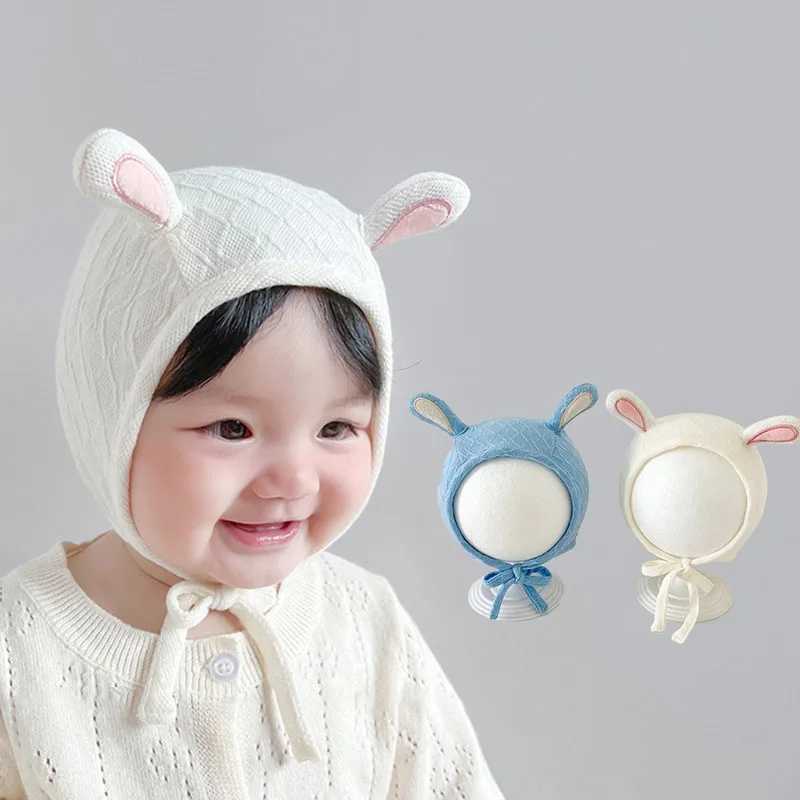 Cute Rabbit Ear Baby Hats Autumn Winter Soft Cotton Infant Ear Protection for Boy Girl Sold Color Kids Warm Beanies Bonnet HatsXJ241210
