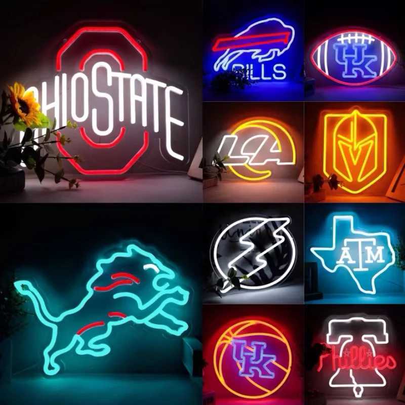 XM Football Neon Wall Decoration LED Logo Bedroom Mens Cave Football Club Bar Hanging Wall Decoration X241210